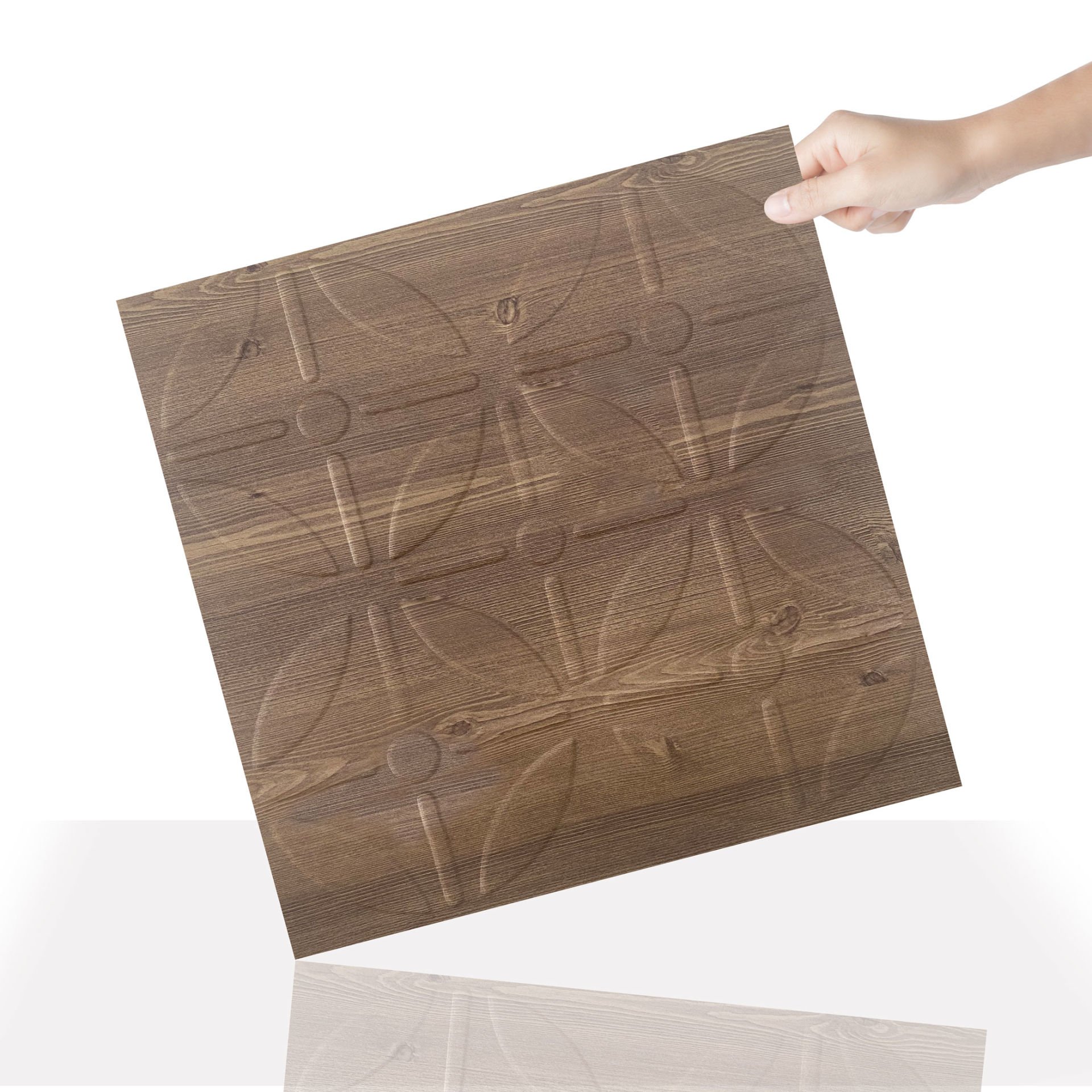 Tink 3 Boyutlu Duvar Paneli Kabartmalı Geometrik Yuvarlak Desen PVC 41x41 cm/ 6 Adet /1 m² Antik