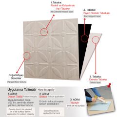 Tink 3 Boyutlu Duvar Paneli Kabartmalı Geometrik Yuvarlak Desen PVC 41x41 cm/ 6 Adet /1 m² Beyaz Huş