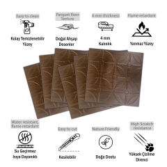 Tink 3 Boyutlu Duvar Paneli Kabartmalı Geometrik Yuvarlak Desen PVC 41x41 cm/ 6 Adet /1 m² Teak