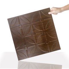 Tink 3 Boyutlu Duvar Paneli Kabartmalı Geometrik Yuvarlak Desen PVC 41x41 cm/ 6 Adet /1 m² Teak