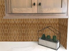 Tink 3D Duvar Paneli Kabartmalı Baklava Desen Pvc 41x41 cm/ 6 Adet /1 m² Altın Meşe