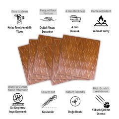 Tink 3D Duvar Paneli Kabartmalı Baklava Desen Pvc 41x41 cm/ 6 Adet /1 m² Altın Meşe