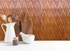 Tink 3D Duvar Paneli Kabartmalı Baklava Desen Pvc 41x41 cm/ 6 Adet /1 m² Altın Meşe