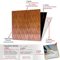 Tink 3D Duvar Paneli Kabartmalı Baklava Desen Pvc 41x41 cm/ 6 Adet /1 m² Altın Meşe