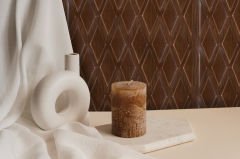 Tink 3D Duvar Paneli Kabartmalı Baklava Desen Pvc 41x41 cm/ 6 Adet /1 m² Teak