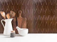 Tink 3D Duvar Paneli Kabartmalı Baklava Desen Pvc 41x41 cm/ 6 Adet /1 m² Teak