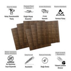 Tink 3D Duvar Paneli Kabartmalı Metro Desen Pvc 41x41 cm/ 6 Adet /1 m² Antik