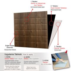 Tink 3D Duvar Paneli Kabartmalı Metro Desen Pvc 41x41 cm/ 6 Adet /1 m² Antik