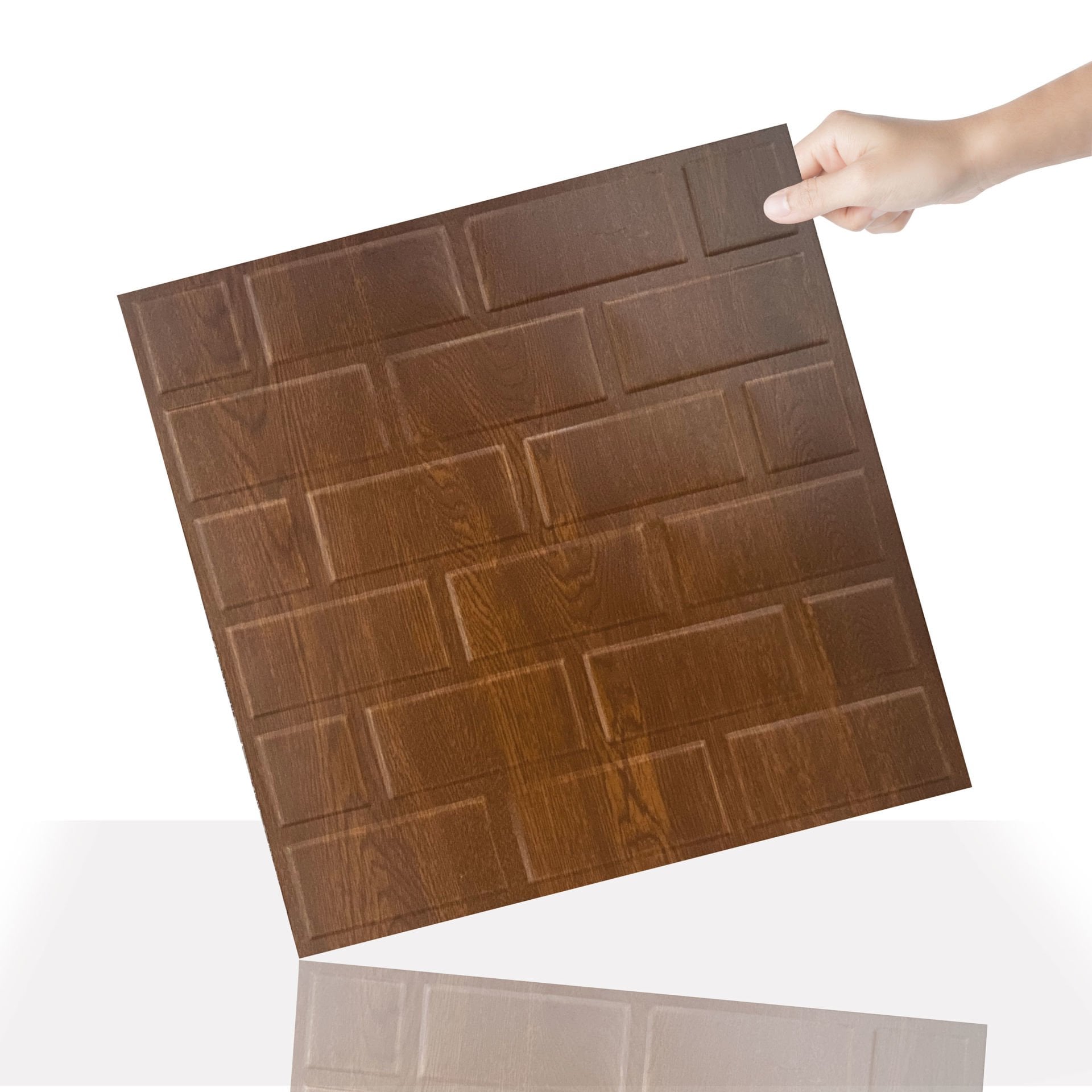 Tink 3D Duvar Paneli Kabartmalı Metro Desen Pvc 41x41 cm/ 6 Adet /1 m² Altın Meşe