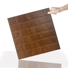 Tink 3D Duvar Paneli Kabartmalı Metro Desen Pvc 41x41 cm/ 6 Adet /1 m² Altın Meşe