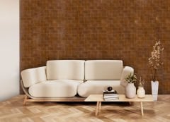 Tink 3D Duvar Paneli Kabartmalı Metro Desen Pvc 41x41 cm/ 6 Adet /1 m² Altın Meşe