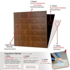 Tink 3D Duvar Paneli Kabartmalı Metro Desen Pvc 41x41 cm/ 6 Adet /1 m² Altın Meşe