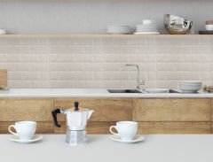 Tink 3D Duvar Paneli Kabartmalı Metro Desen Pvc 41x41 cm/ 6 Adet /1 m² Beyaz Huş