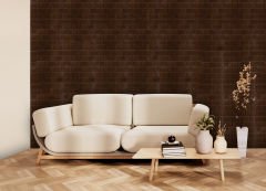 Tink 3D Duvar Paneli Kabartmalı Metro Desen Pvc 41x41 cm/ 6 Adet /1 m² Teak