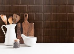 Tink 3D Duvar Paneli Kabartmalı Metro Desen Pvc 41x41 cm/ 6 Adet /1 m² Teak