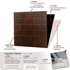 Tink 3D Duvar Paneli Kabartmalı Metro Desen Pvc 41x41 cm/ 6 Adet /1 m² Teak