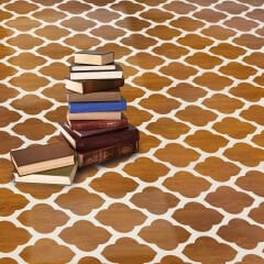 Tink Kendinden Yapışkanlı PVC Markuteri Mozaik Parke Kaplama Yer Döşemesi-Beyaz Huş-56x60 cm-3 Adet-1 m²