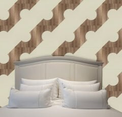 Tink Self Adhesive PVC Markuteri Mosaic Parquet Covering Floor Covering-White Birch-Antique-40x40 cm-0.64 m²-4 Pieces