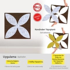 Tink Self Adhesive PVC Markuteri Mosaic 2 Parquet Covering Floor Covering-Marble-Teak-40x40 cm-0.64 m²-4 Pieces