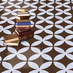 Tink Self Adhesive PVC Markuteri Mosaic 2 Parquet Covering Floor Covering-Marble-Teak-40x40 cm-0.64 m²-4 Pieces
