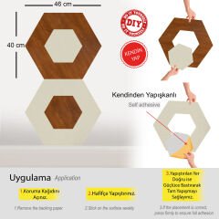 Tink Kendinden Yapışkanlı Parke Marküteri Parke Kaplama Yer Duvar Döşemesi 4 Pvc/40x46 cm/4 Adet