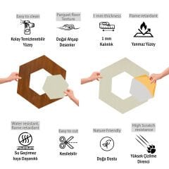 Tink Self Adhesive PVC Markuteri Mosaic 4 Parquet Covering Flooring-White Birch-Golden Oak-40x46 cm-4 Pieces