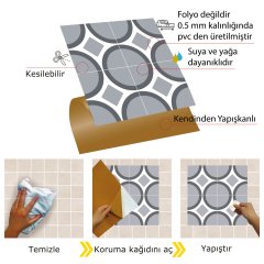 Tink Kendinden Yapışkanlı Dekoratif Pvc Geometrik 035 30x30 cm