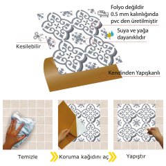 Tink Kendinden Yapışkanlı Dekoratif Pvc Geometrik 036 30x30 cm 1 m2 (11 Adet)