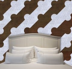 Tink Kendinden Yapışkanlı Parke Markuteri Parke Kaplama Yer Duvar Döşemesi Pvc/40x40 cm/0,64 m²/4 Adet Mermer-Teak