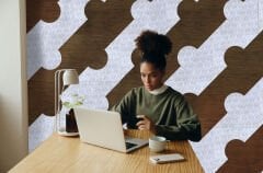 Tink Kendinden Yapışkanlı Parke Markuteri Parke Kaplama Yer Duvar Döşemesi Pvc/40x40 cm/0,64 m²/4 Adet Mermer-Teak