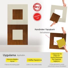 Tink Kendinden Yapışkanlı Parke Markuteri Parke Kaplama Yer Duvar Döşemesi 3 Pvc /40x40 cm/0,64 m²/4 Adet AltınMeşe-Huş