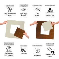 Tink Kendinden Yapışkanlı Parke Markuteri Parke Kaplama Yer Duvar Döşemesi 3 Pvc /40x40 cm/0,64 m²/4 Adet AltınMeşe-Huş