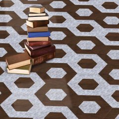 Tink Kendinden Yapışkanlı Parke Markuteri Parke Kaplama Yer Duvar Döşemesi 4 Pvc/40x46 cm/4 Adet Teak-Mermer