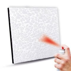Tink Paintable Self-Adhesive Sound and Heat Insulation Sponge, White Felt Covered Panel 40x40 cm