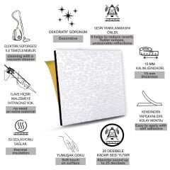 Tink Boyanabilir Kendinden Yapışkanlı Ses ve Isı Yalıtım Süngeri, Beyaz Keçe Kaplı Panel 40x40 cm