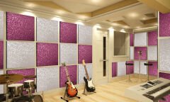 Tink Boyanabilir Kendinden Yapışkanlı Ses ve Isı Yalıtım Süngeri, Beyaz Keçe Kaplı Panel 40x40 cm