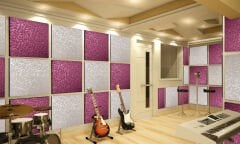 Tink Boyanabilir Kendinden Yapışkanlı Ses ve Isı Yalıtım Süngeri, Beyaz Keçe Kaplı Panel 41x41 cm