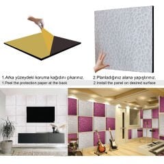 Tink Boyanabilir Kendinden Yapışkanlı Ses ve Isı Yalıtım Süngeri, Beyaz Keçe Kaplı Panel 41x41 cm