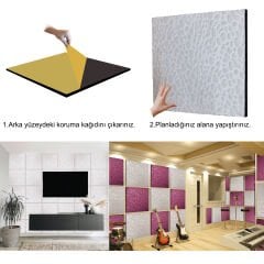 Tink Paintable Self-Adhesive Sound and Heat Insulation Sponge, White Felt Covered Panel 40x40 cm