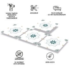 Tink Kendinden Yapışkanlı Fayans Kaplama Pvc Yer Döşemesi Casablanca Desenli 30x30 cm 1 m2 (11 Adet)