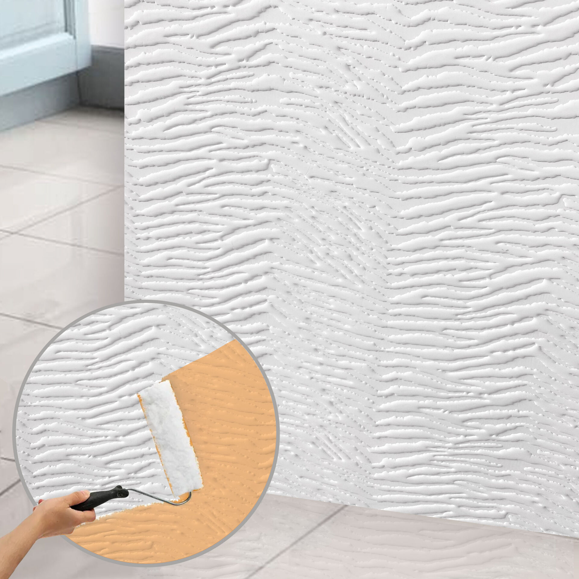 3D Duvar Paneli Boyanabilir Dekota 60x60 cm / Duvar kağıdı Desenli