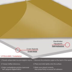 3D Duvar Paneli Boyanabilir Dekota 60x60 cm / Deri Desenli