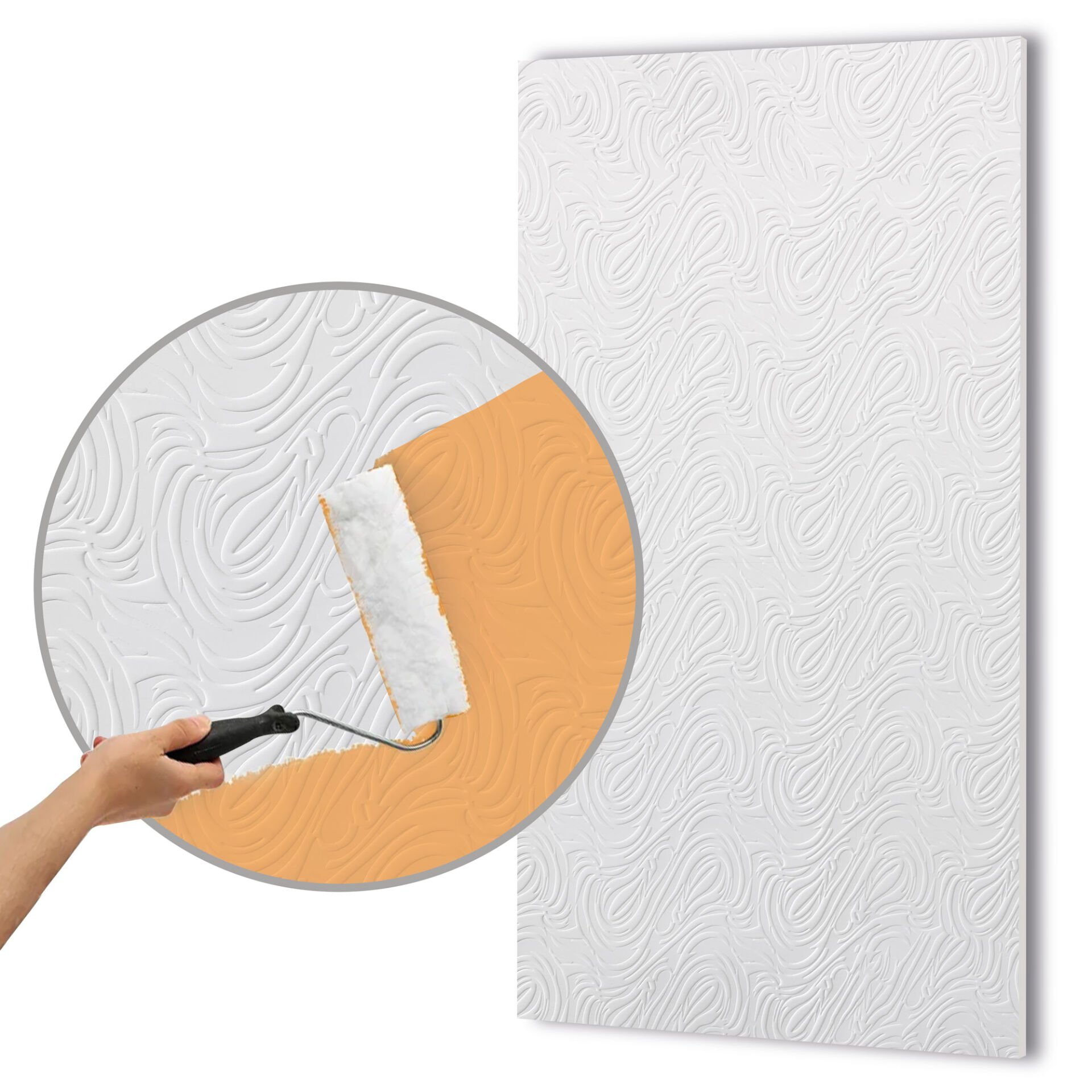 3D Duvar Paneli Boyanabilir Dekota 60x120 cm / Dalga Desenli