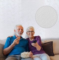 Kendinden Yapışkanlı Tink 3D Duvar Paneli Boyanabilir Dekota 60x60 cm Dalga Desenli