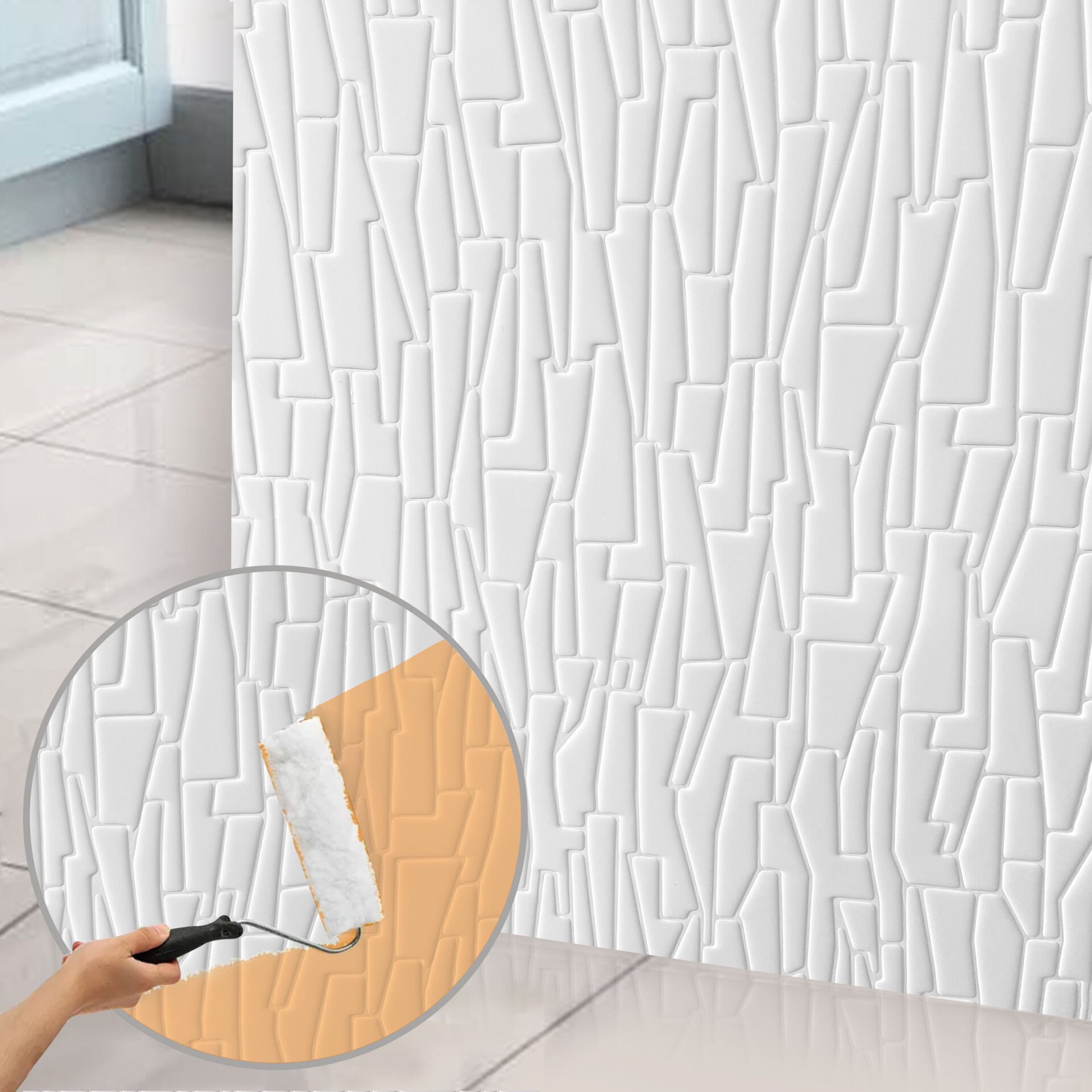 3D Wall Panel Paintable Dekota 60x120 cm / Geometric Pattern