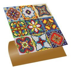 Tink Kendinden Yapışkanlı Fayans Kaplama Pvc Yer Döşemesi Karnaval Desenli 30x30 cm
