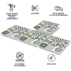 Tink Kendinden Yapışkanlı Karma Kahve 30x30 cm Pvc Yer Duvar Karoları 1 m2 (11 Adet)