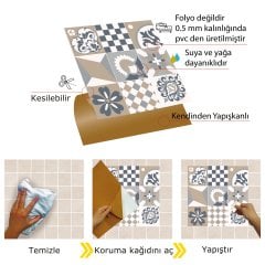Tink Self Adhesive Mixed Brown 30x30 cm PVC Floor Wall Tiles