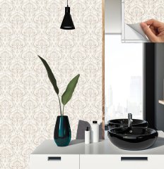 Tink Kendinden Yapışkanlı Salon Çiçekli 30x30 cm Pvc Yer Duvar Karoları