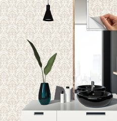 Tink Kendinden Yapışkanlı Salon Çiçekli 30x30 cm Pvc Yer Duvar Karoları